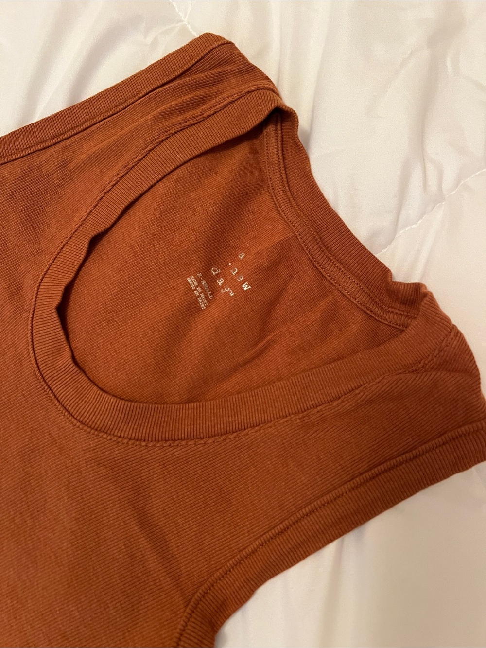 A New Day Ribbed Tank Top - Rust - Picture 2 of 4